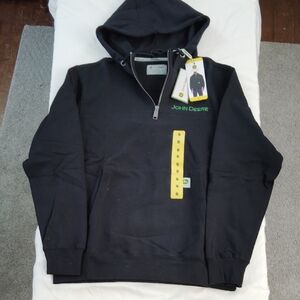 John Deere Men's Black Zip-Up Sweater
